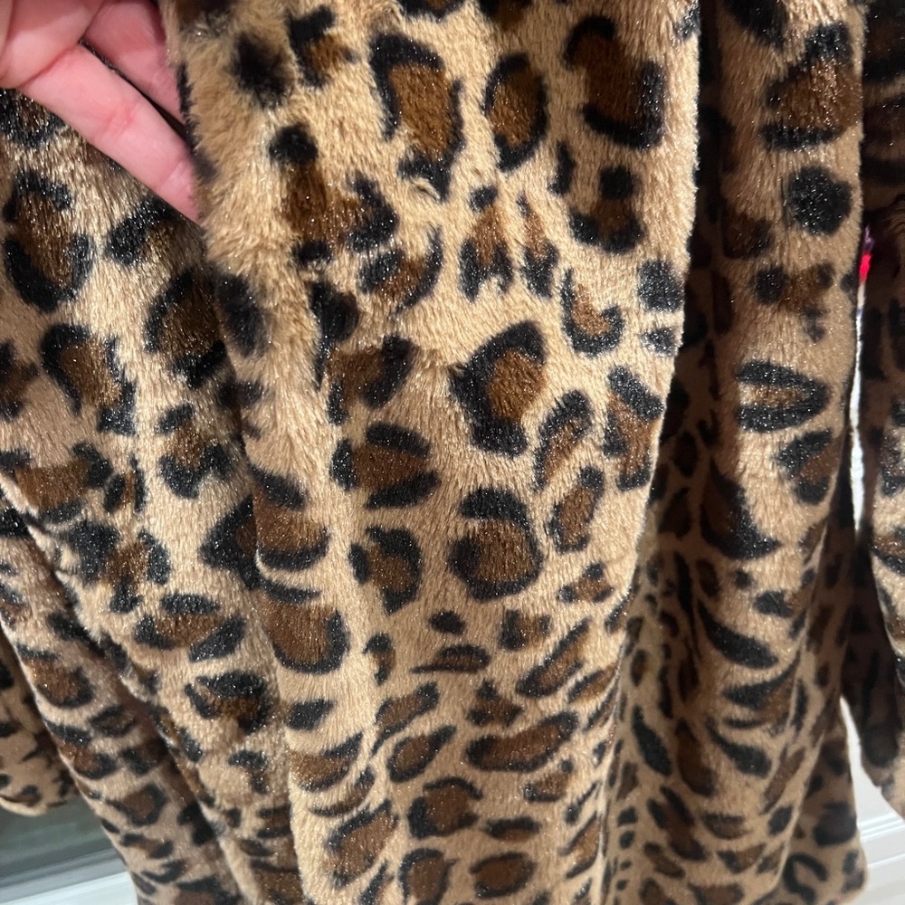 Impressions Tan Leopard Print Teddy Jacket - Picture 9 of 10